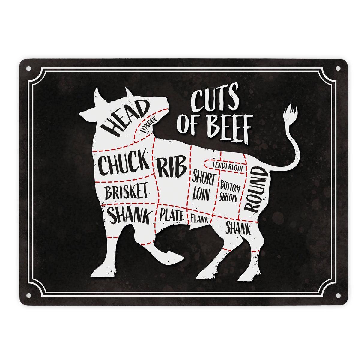 Cuts of beef BBQ Metallschild