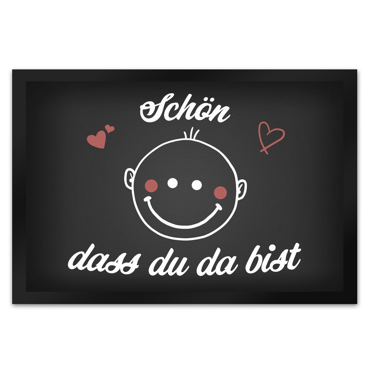 Schön dass du da bist Fußmatte mit lachendem Gesicht