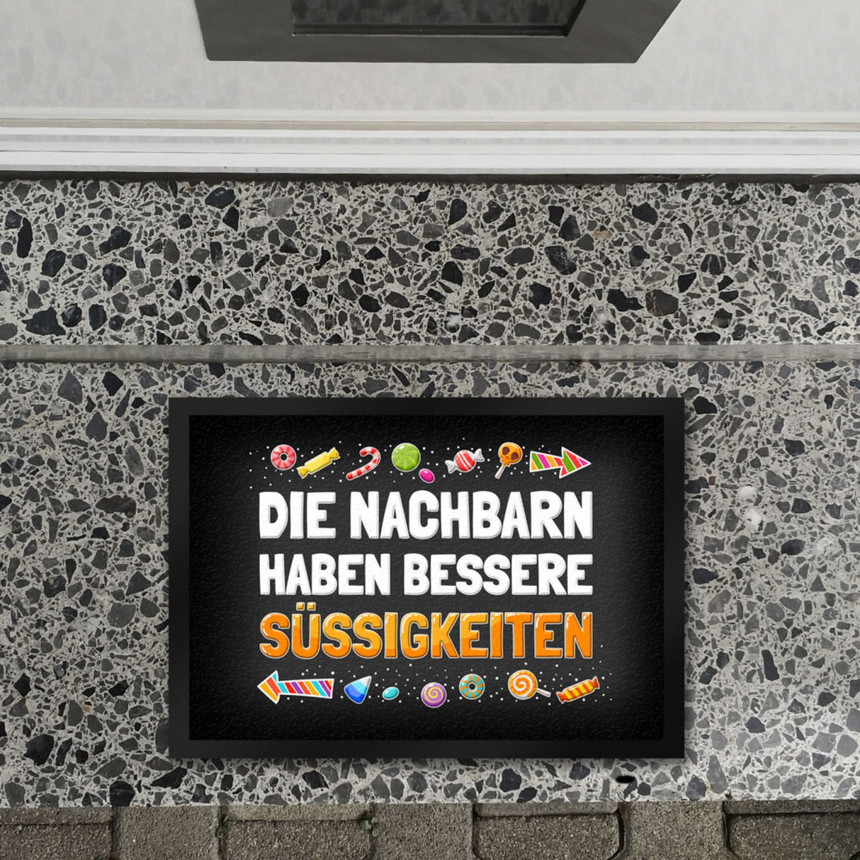 Die Nachbarn haben bessere Süßigkeiten Fußmatte Halloween Kinder Kind nacht Angst