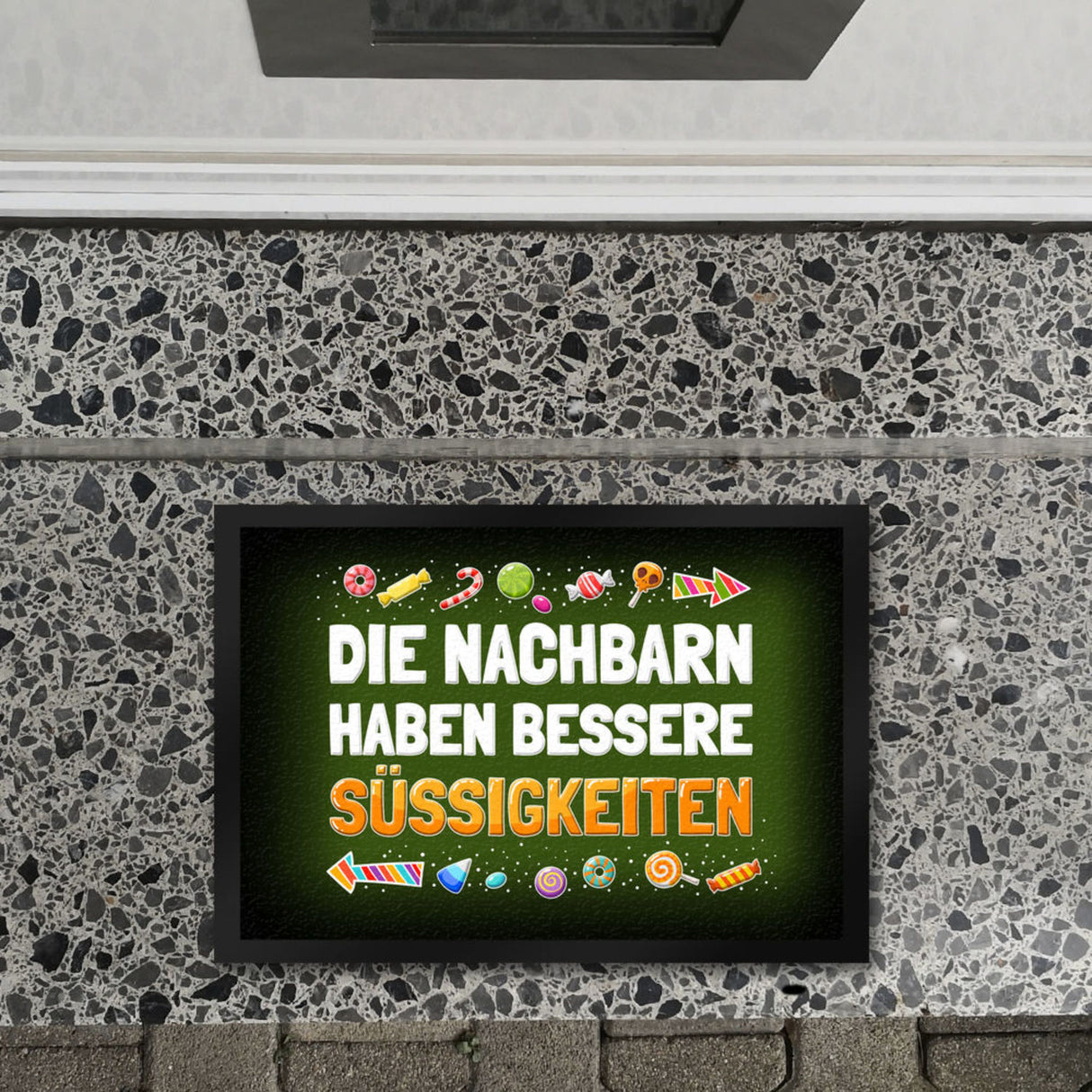 Die Nachbarn haben bessere Süßigkeiten Fußmatte Halloween Kinder Kind nacht Angst