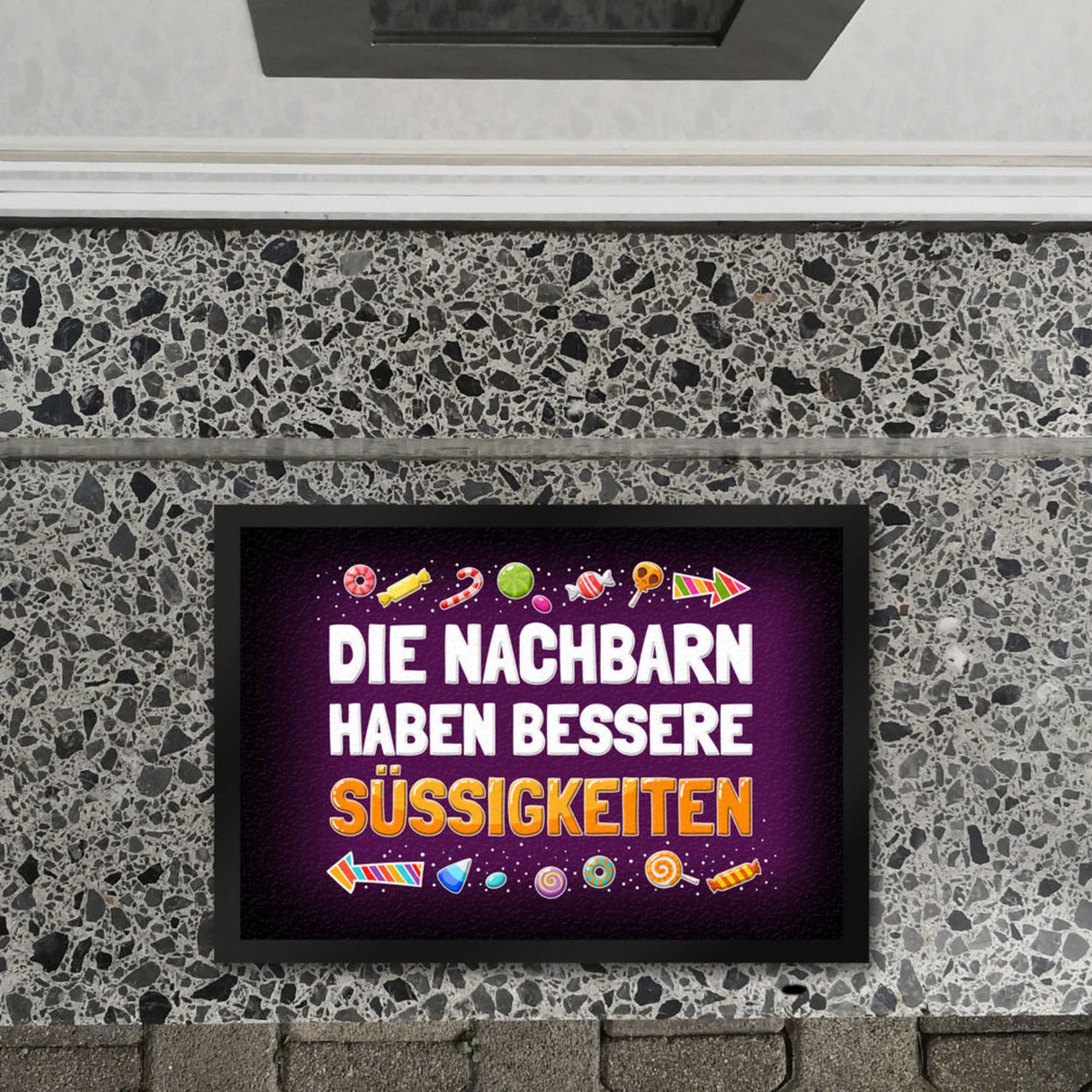 Die Nachbarn haben bessere Süßigkeiten Fußmatte Halloween Kinder Kind nacht Angst