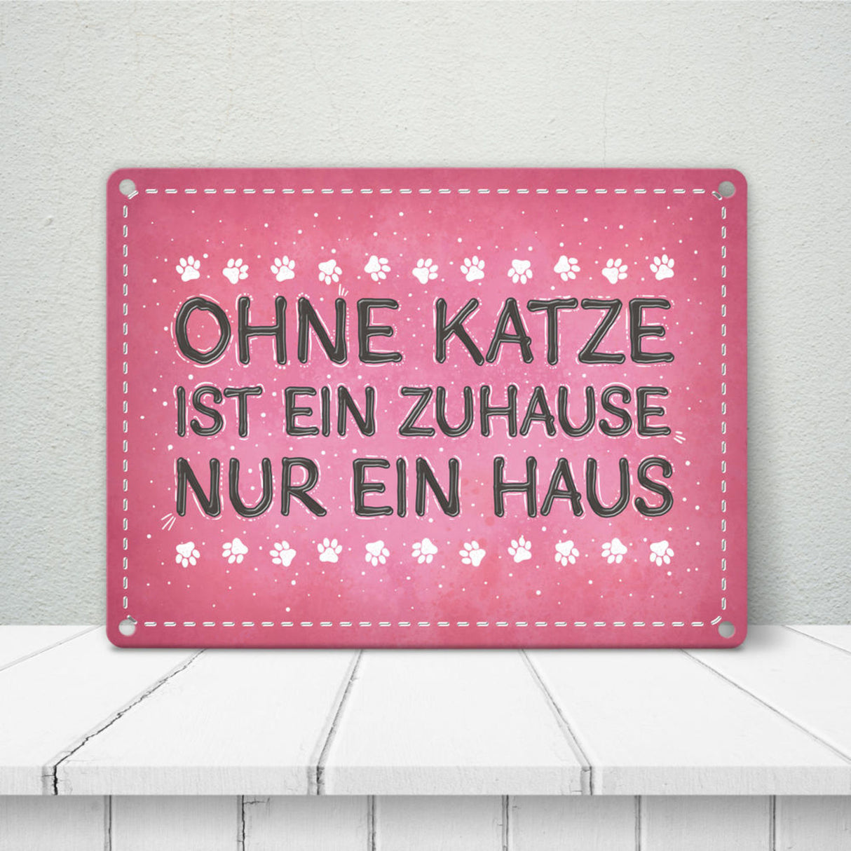 Ohne Katze ist ein Zuhause nur ein Haus Metallschild Liebe Katzen Tier Haustier Wohnung