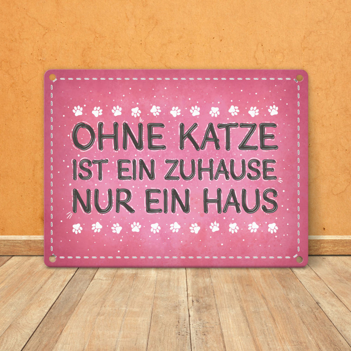 Ohne Katze ist ein Zuhause nur ein Haus Metallschild Liebe Katzen Tier Haustier Wohnung