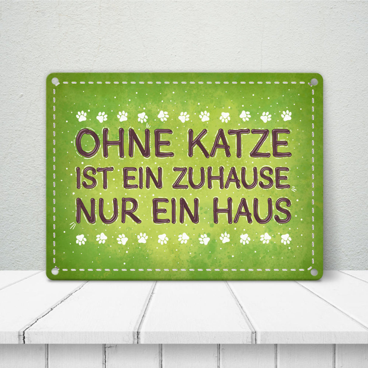 Ohne Katze ist ein Zuhause nur ein Haus Metallschild Liebe Katzen Tier Haustier Wohnung