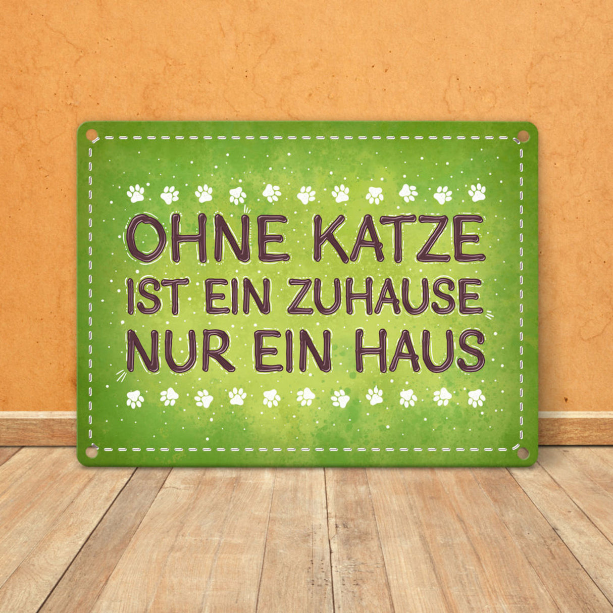 Ohne Katze ist ein Zuhause nur ein Haus Metallschild Liebe Katzen Tier Haustier Wohnung
