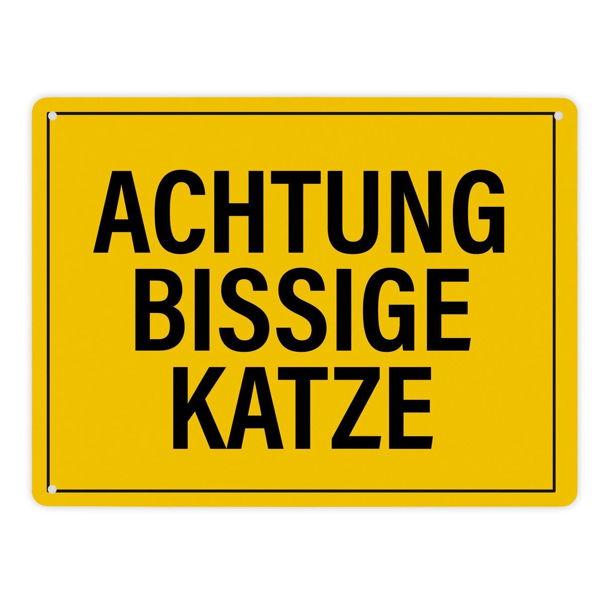 Achtung bissige Katze Metallschild