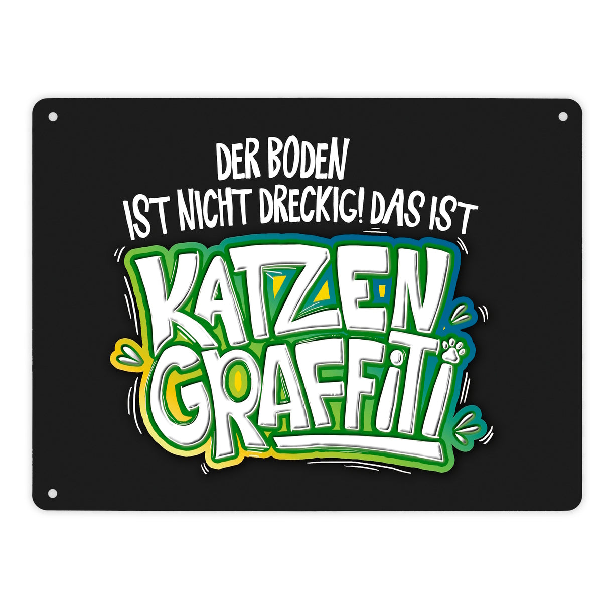 Katzengraffiti Metallschild