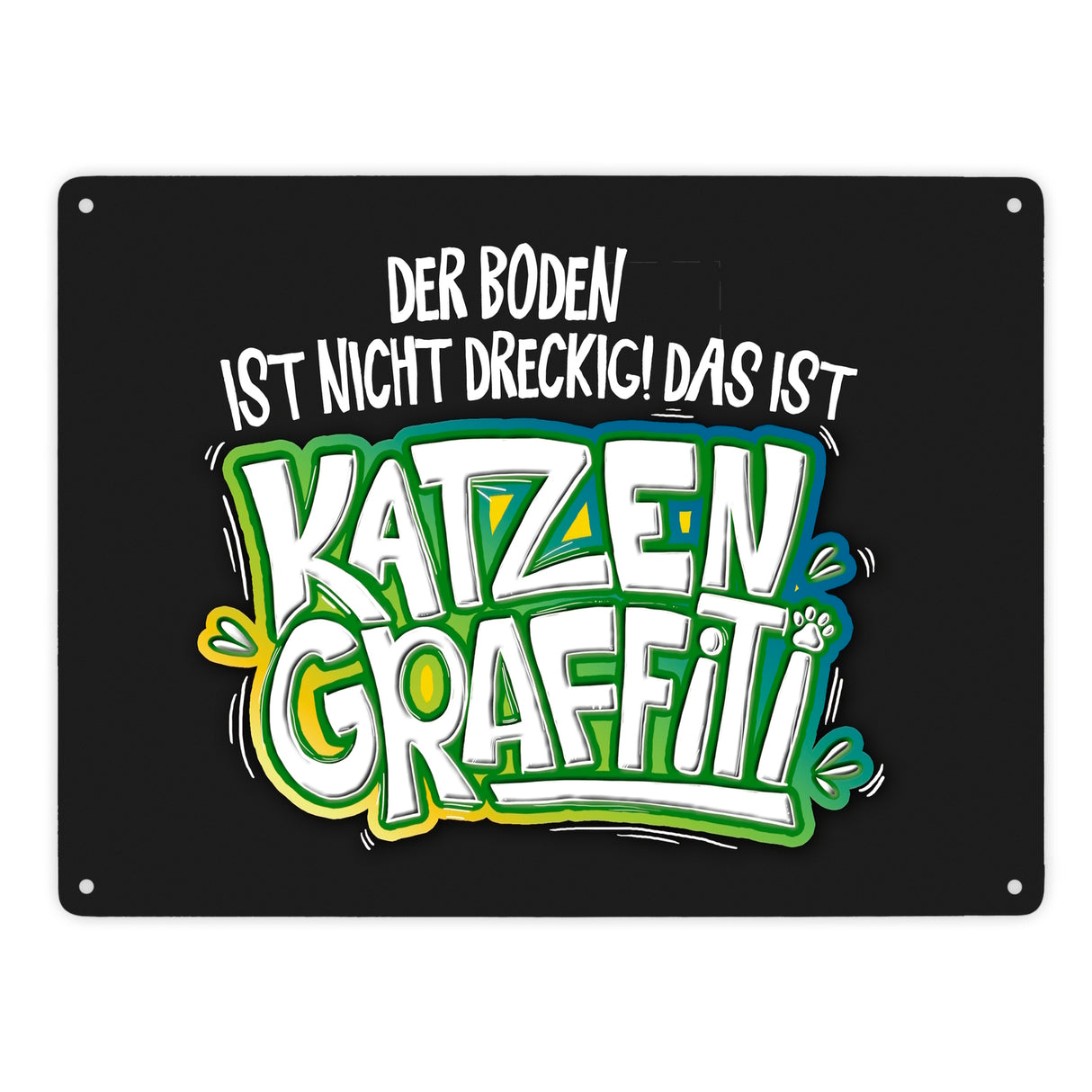Katzengraffiti Metallschild
