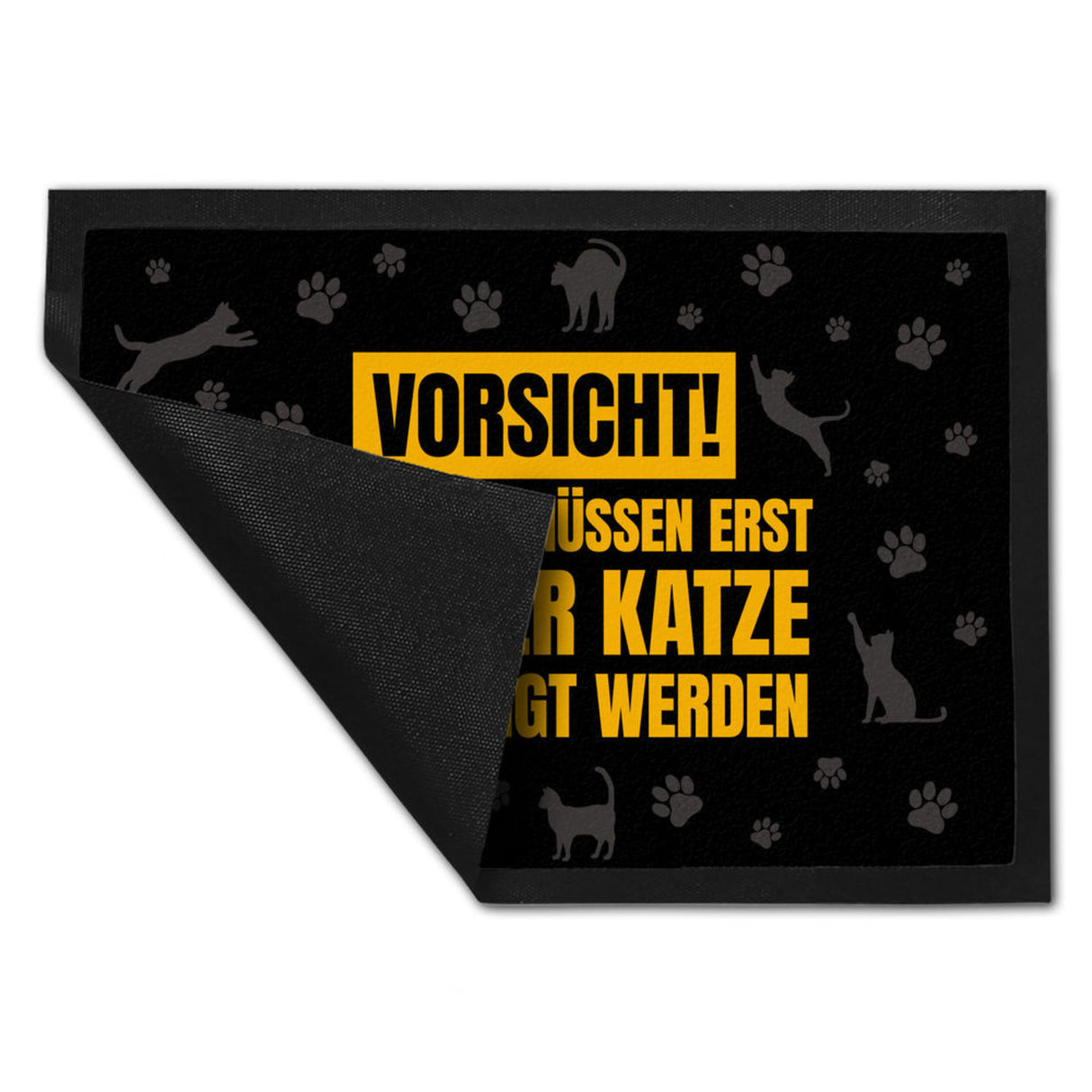 Besucher müssen erst von der Katze genehmigt werden Fußmatte - Kater Türe Katzen Haustüre Türsteher