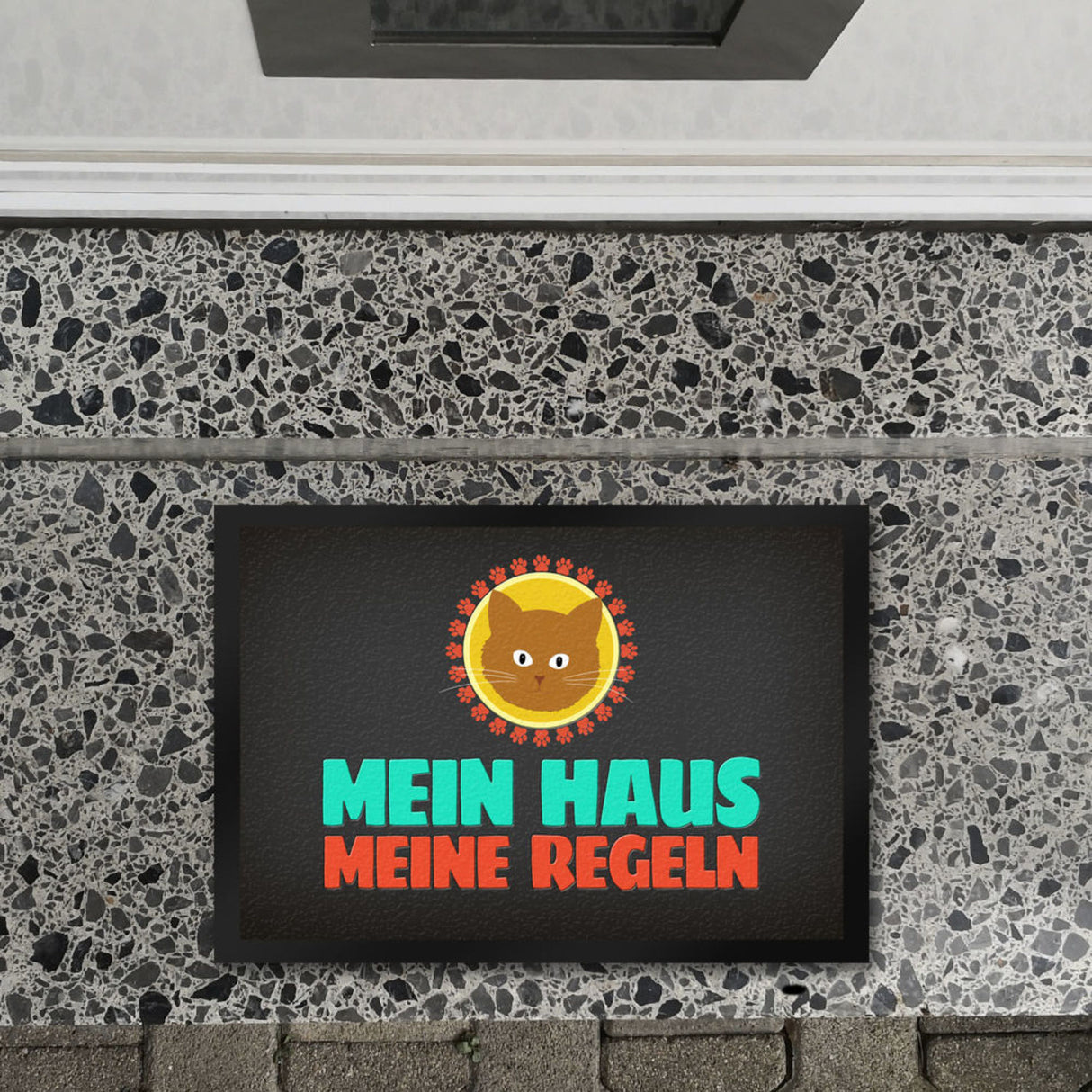 Mein Haus meine Regeln Fußmatte mit Katze - Kater Wohnung Haustüre Haus Katzen Tier Haustier