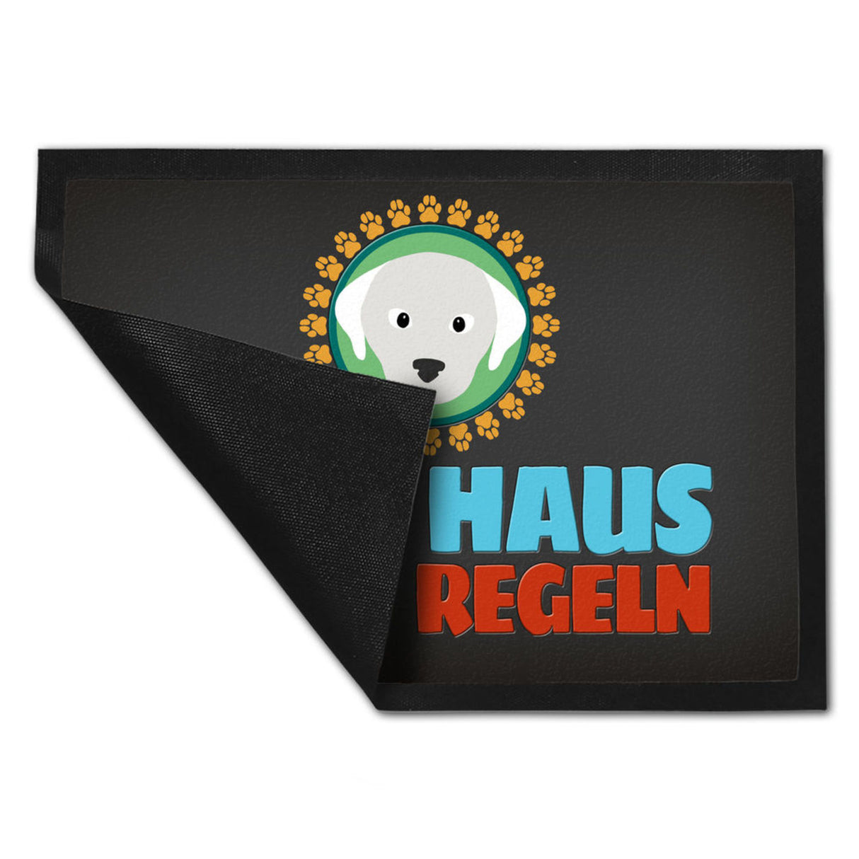 Mein Haus meine Regeln Fußmatte mit Hund Motiv - Haustier Hunde Wohnung Haus Familie Zuhause Rudel