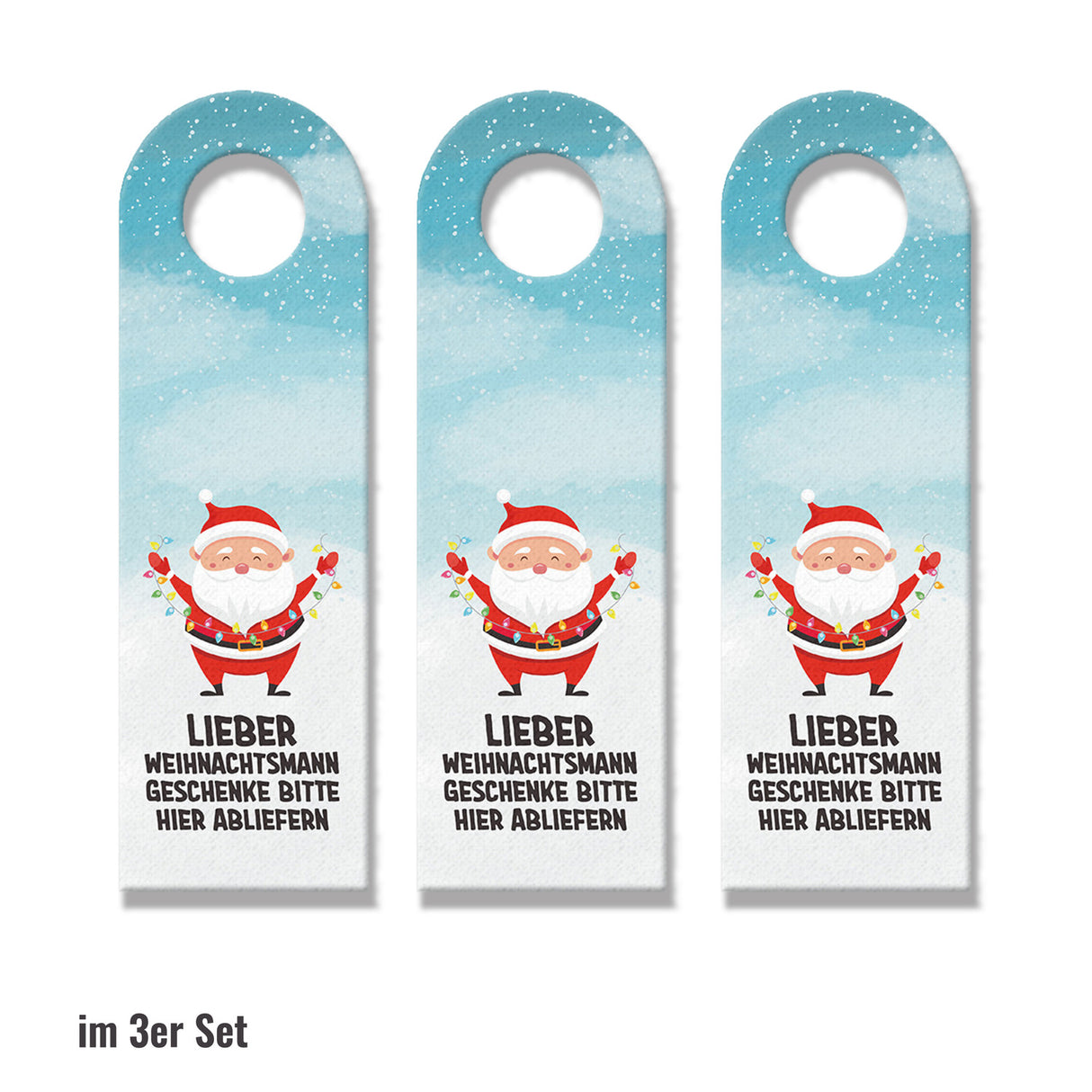 Geschenke hier abliefern oder Weihnachtsmann war da Türhänger