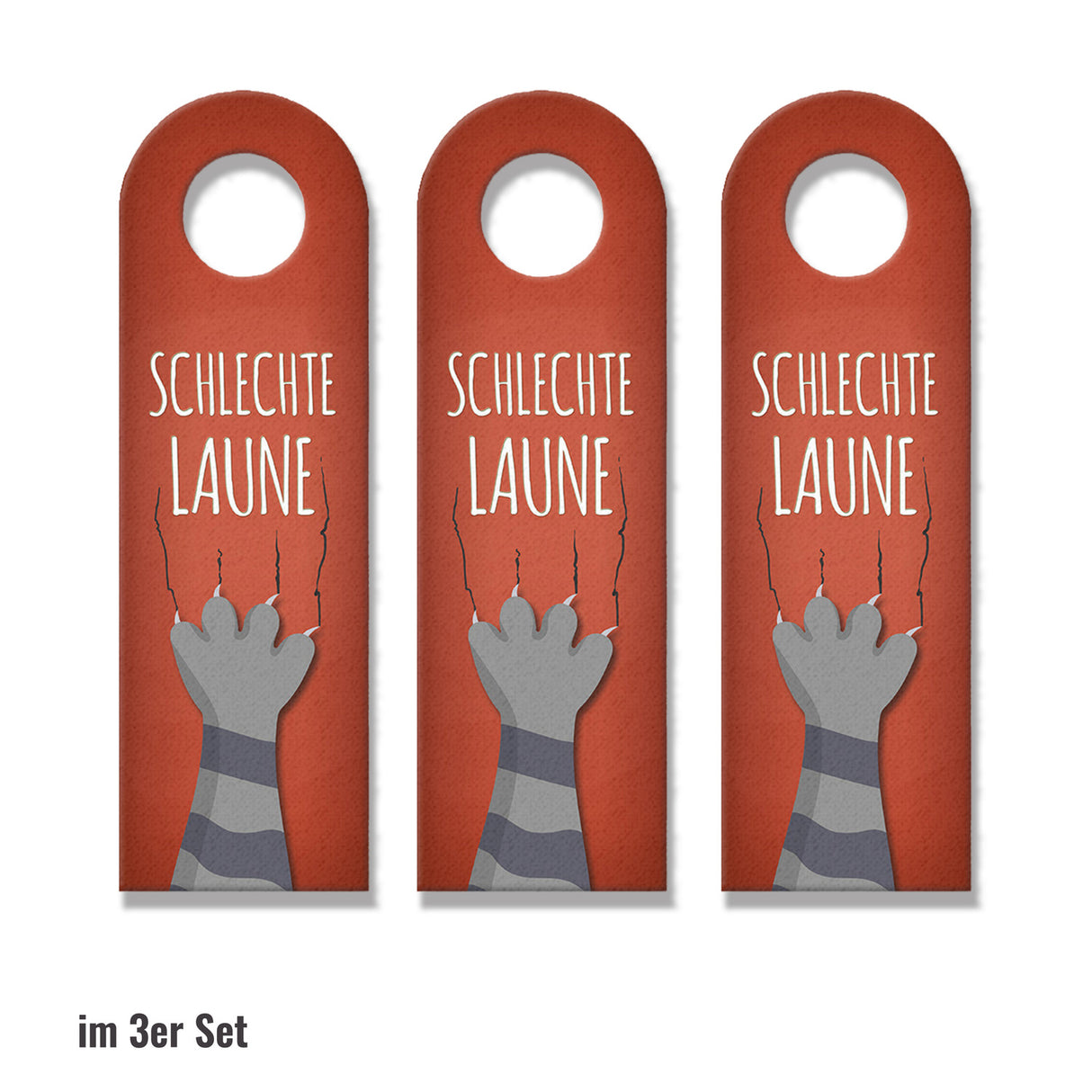 Schlechte Laune - gute Laune Türhänger mit Pfote und Krallen