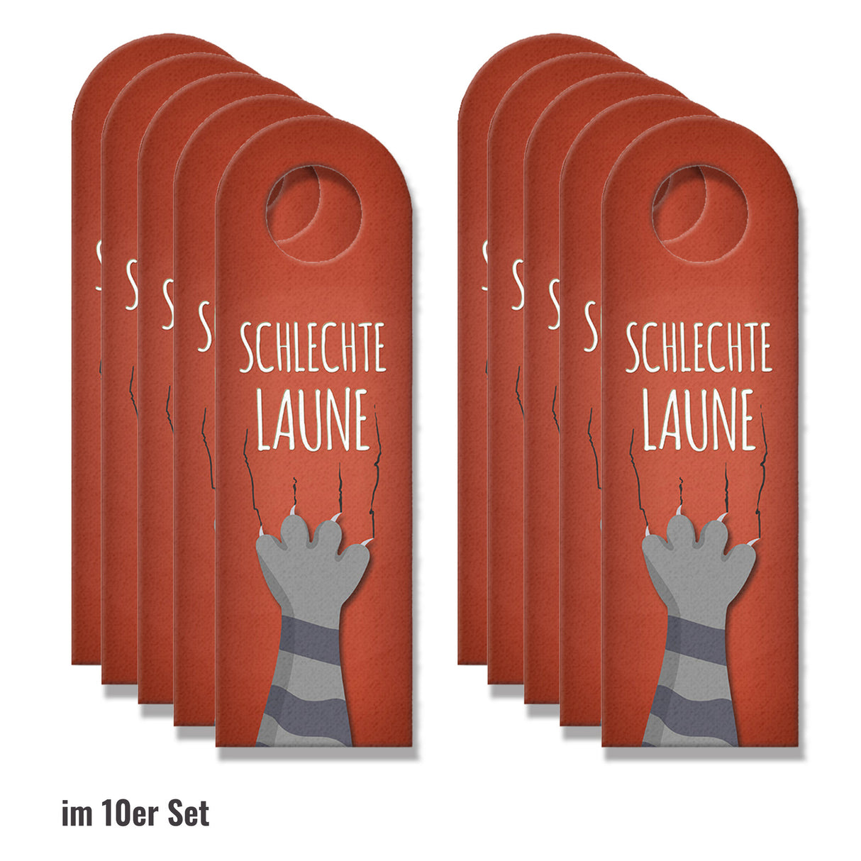 Schlechte Laune - gute Laune Türhänger mit Pfote und Krallen