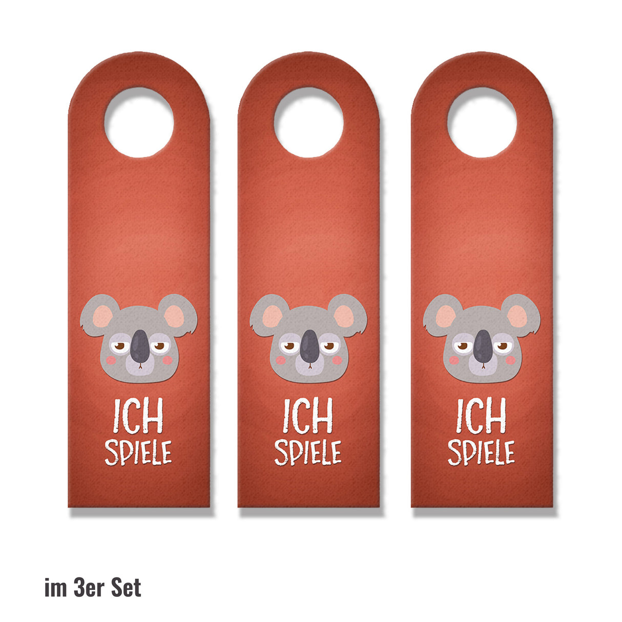 Ich spiele oder willkommen Türhänger mit Koala Motiv
