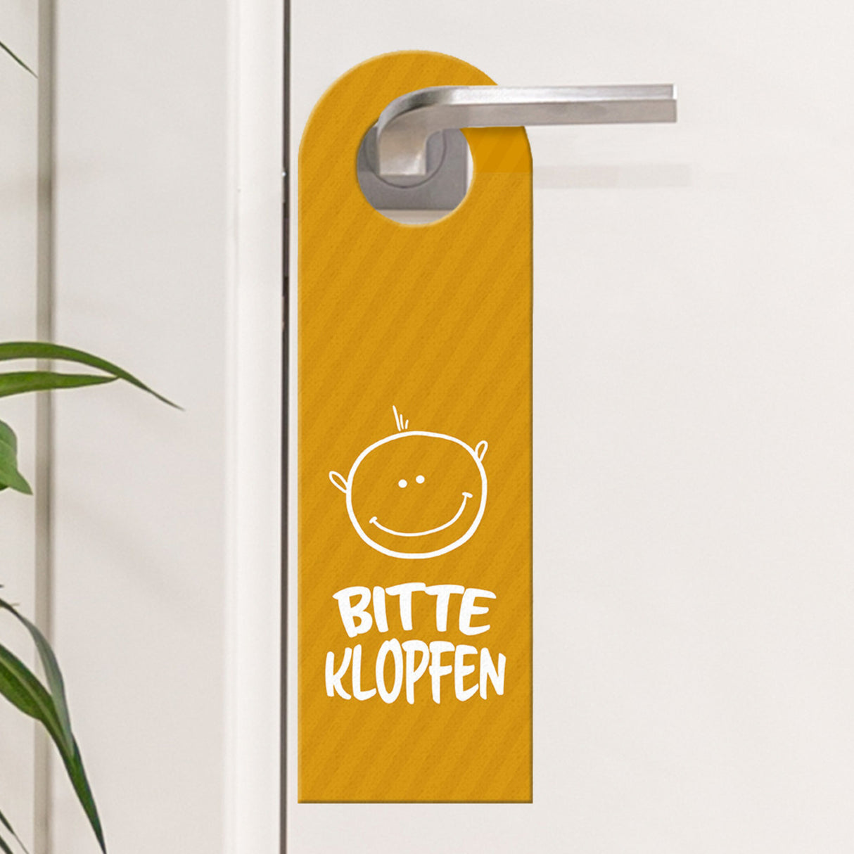 Bitte klopfen oder belegt Türhänger - Büro Arbeit Geschäft Zimmertüre Türe Ruhe Gesicht Punkte
