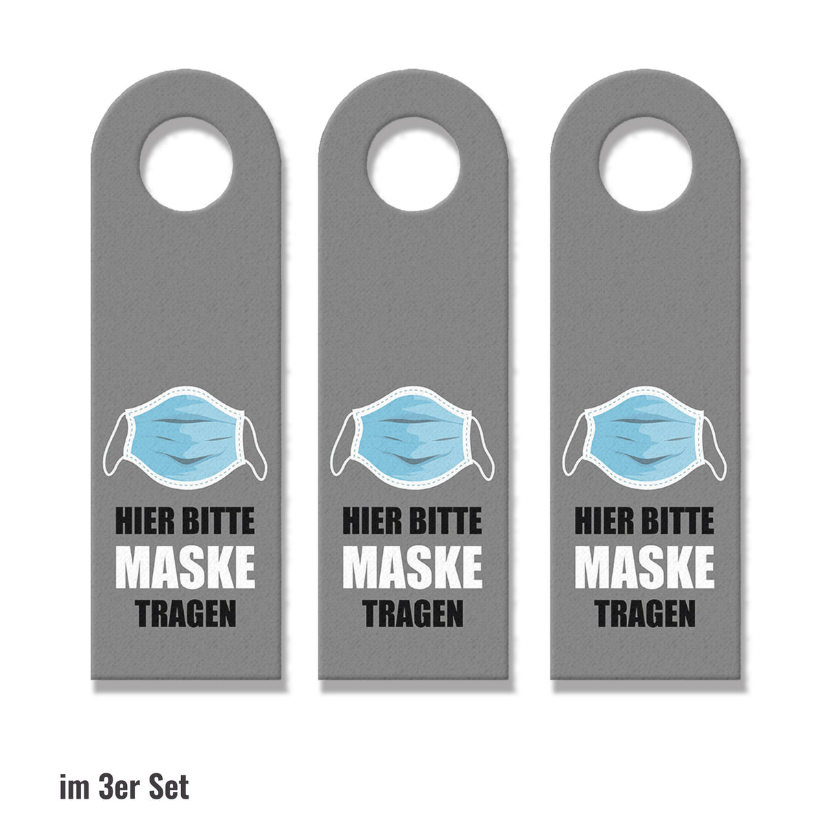 Hier bitte Maske tragen Türhänger mit Alltagsmaske Motiv