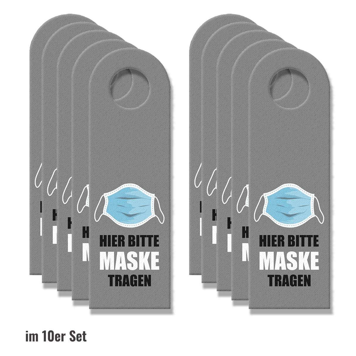 Hier bitte Maske tragen Türhänger mit Alltagsmaske Motiv