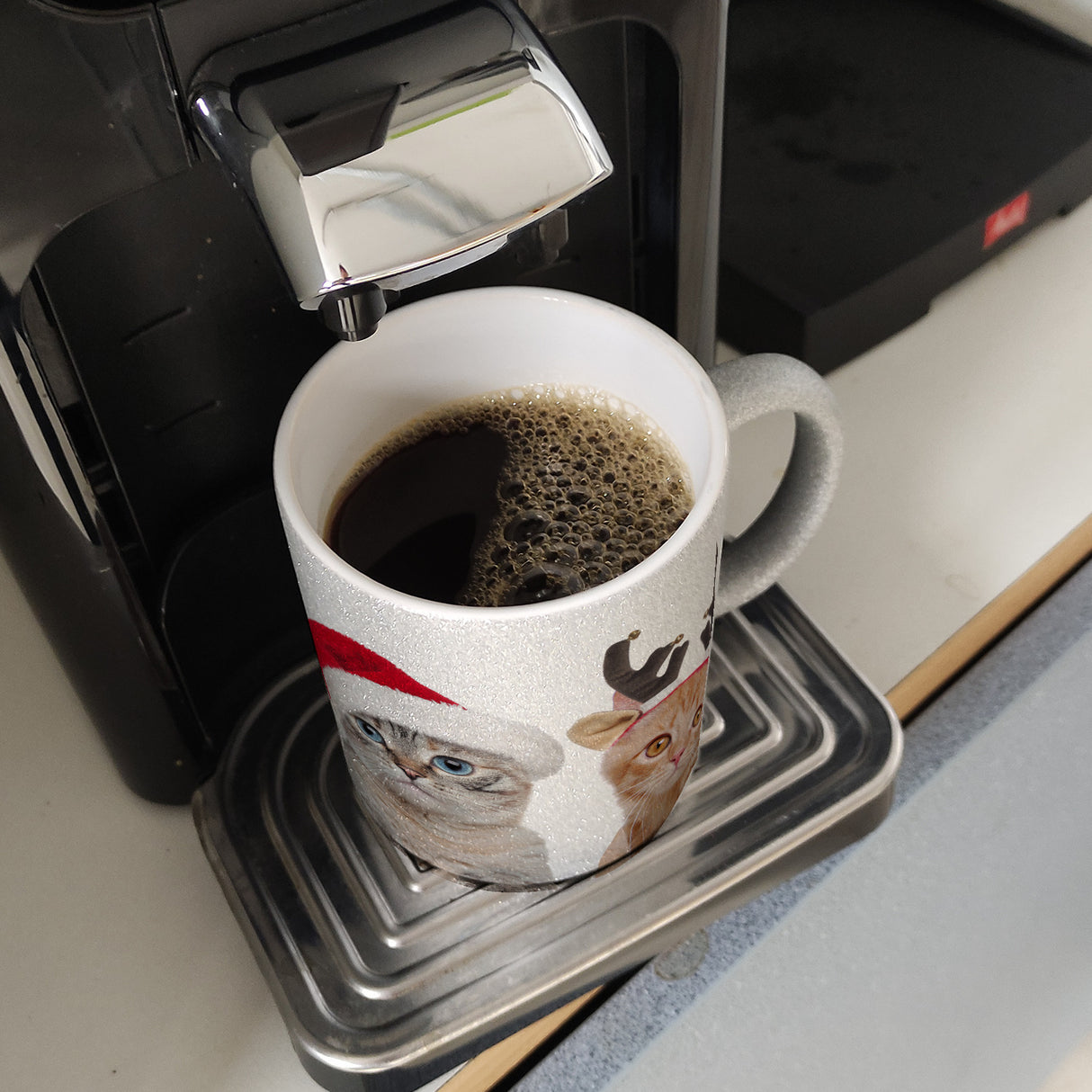 Katzen Tasse Kaffeebecher mit Weihnachtsmotiv
