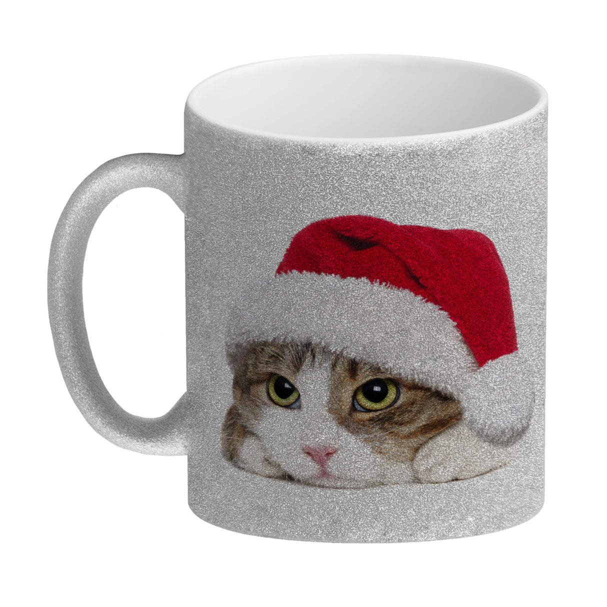 Kaffeebecher mit niedliche Katze und Nikolausmütze