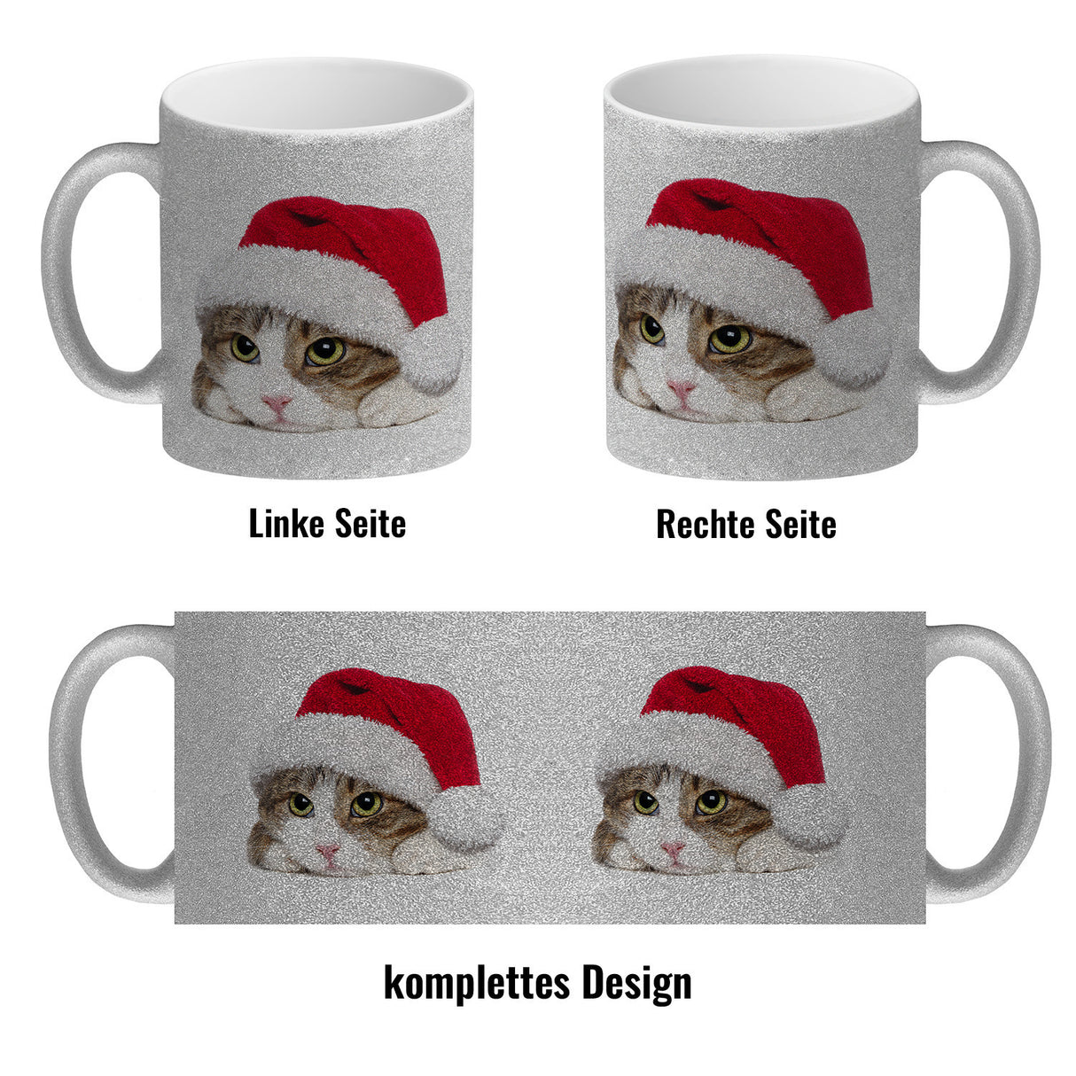 Kaffeebecher mit niedliche Katze und Nikolausmütze
