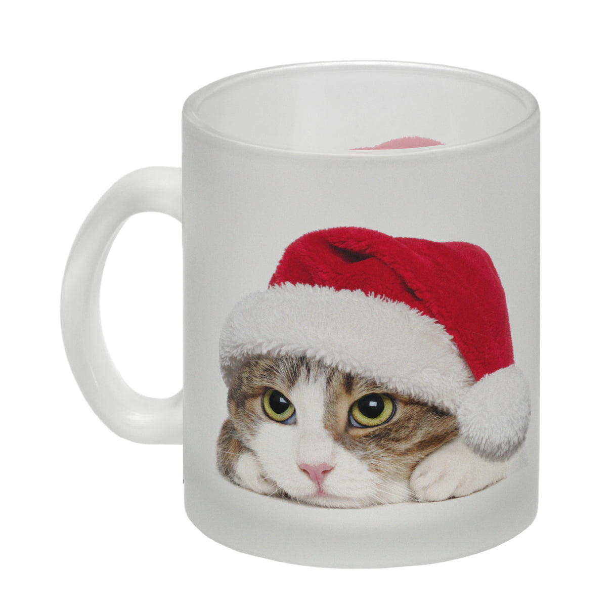 Kaffeebecher mit niedliche Katze und Nikolausmütze