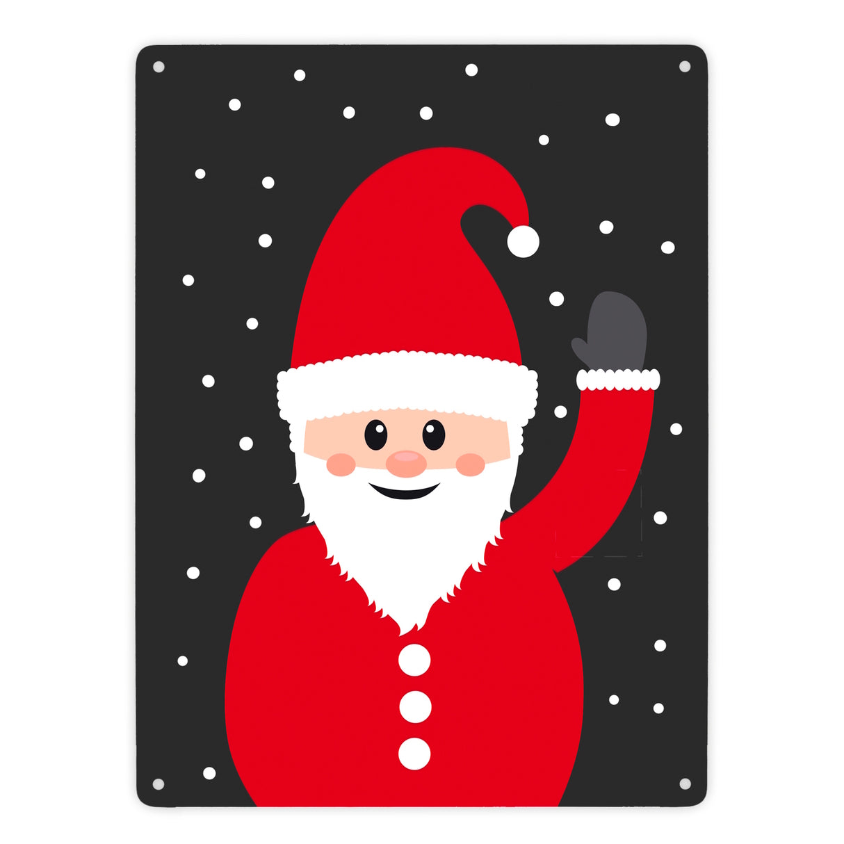 Weihnachtsmann im Schnee Metallschild