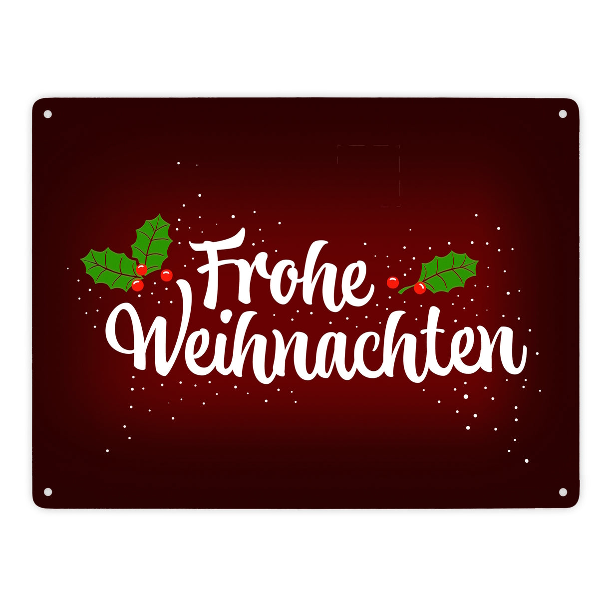 Frohe Weihnachten Metallschild mit Beeren und Blätter Motiv