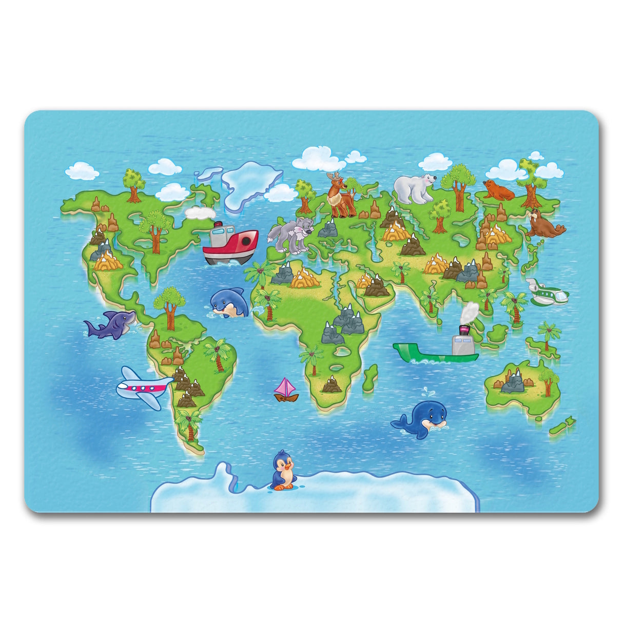 Kinder Weltkarte Fußmatte