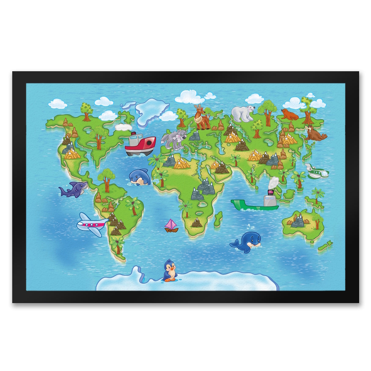 Kinder Weltkarte Fußmatte