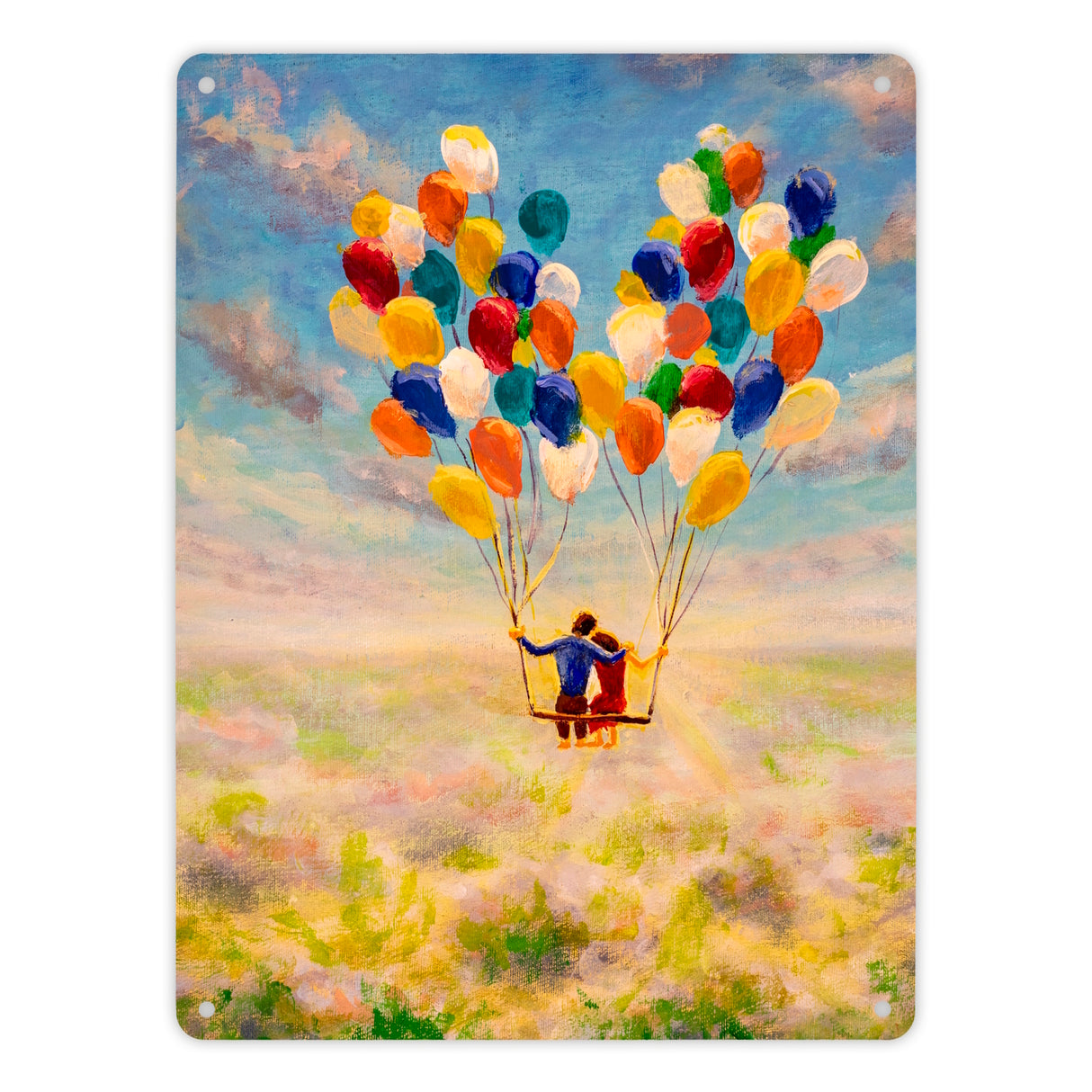 Luftballon Love and Life Metallschild