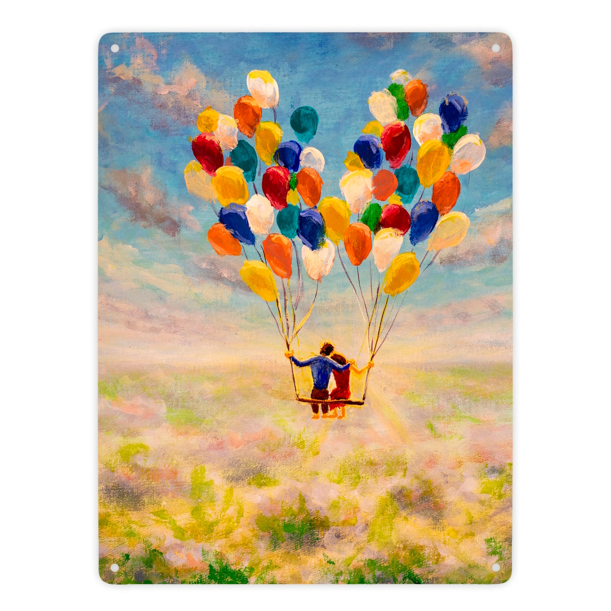 Luftballon Love and Life Metallschild