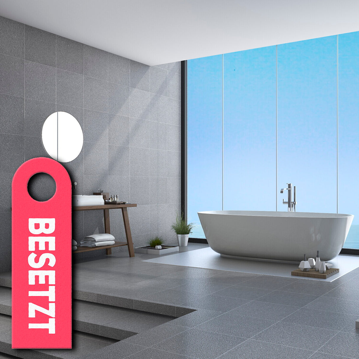 Besetzt oder Frei Türhänger für die Toilettentüre - Klo WC Toilette Toilettentür Klopapier