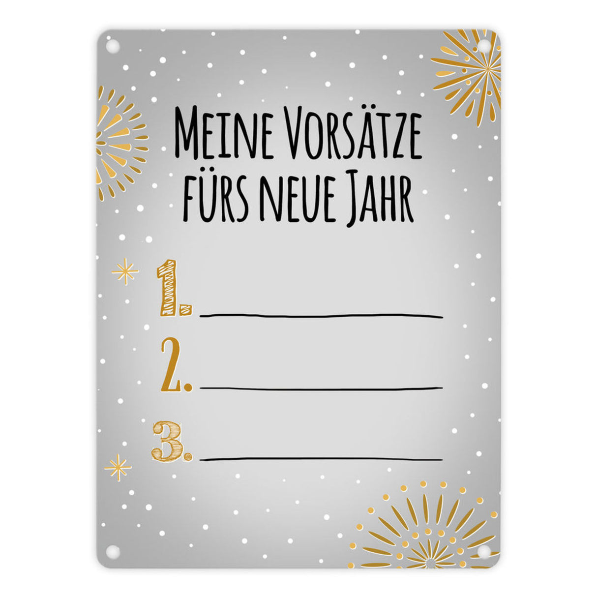Vorsätze fürs neue Jahr Metallschild zum selber beschriften - Silvester Vorsatz jahr Year happy neu Rutsch