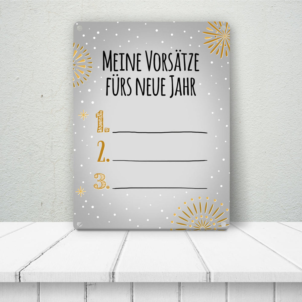 Vorsätze fürs neue Jahr Metallschild zum selber beschriften - Silvester Vorsatz jahr Year happy neu Rutsch