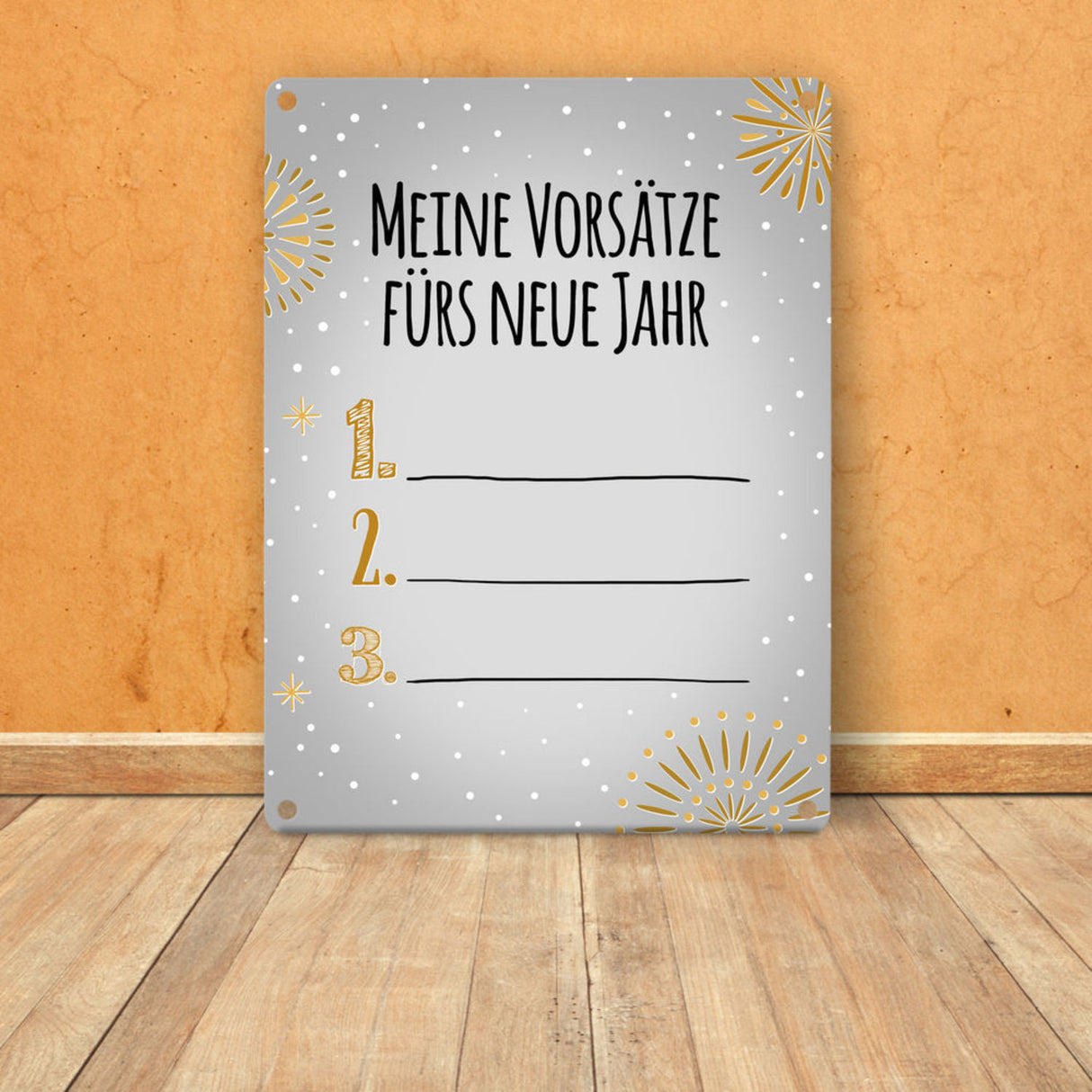 Vorsätze fürs neue Jahr Metallschild zum selber beschriften - Silvester Vorsatz jahr Year happy neu Rutsch