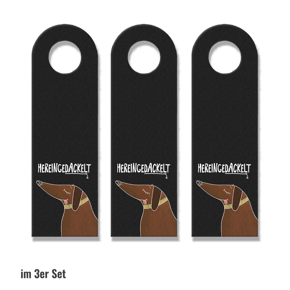 Hereingedackelt Türhänger mit Dackel Motiv