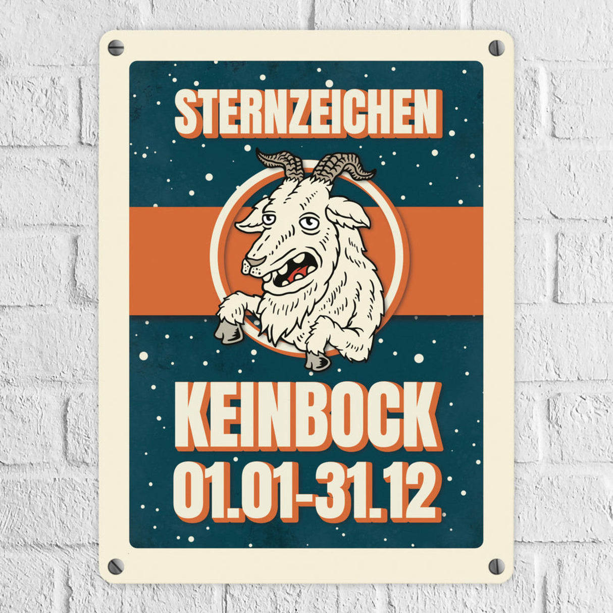 Sternzeichen Keinbock Metallschild- Horoskop Sterne Astrologie Jahr Stern
