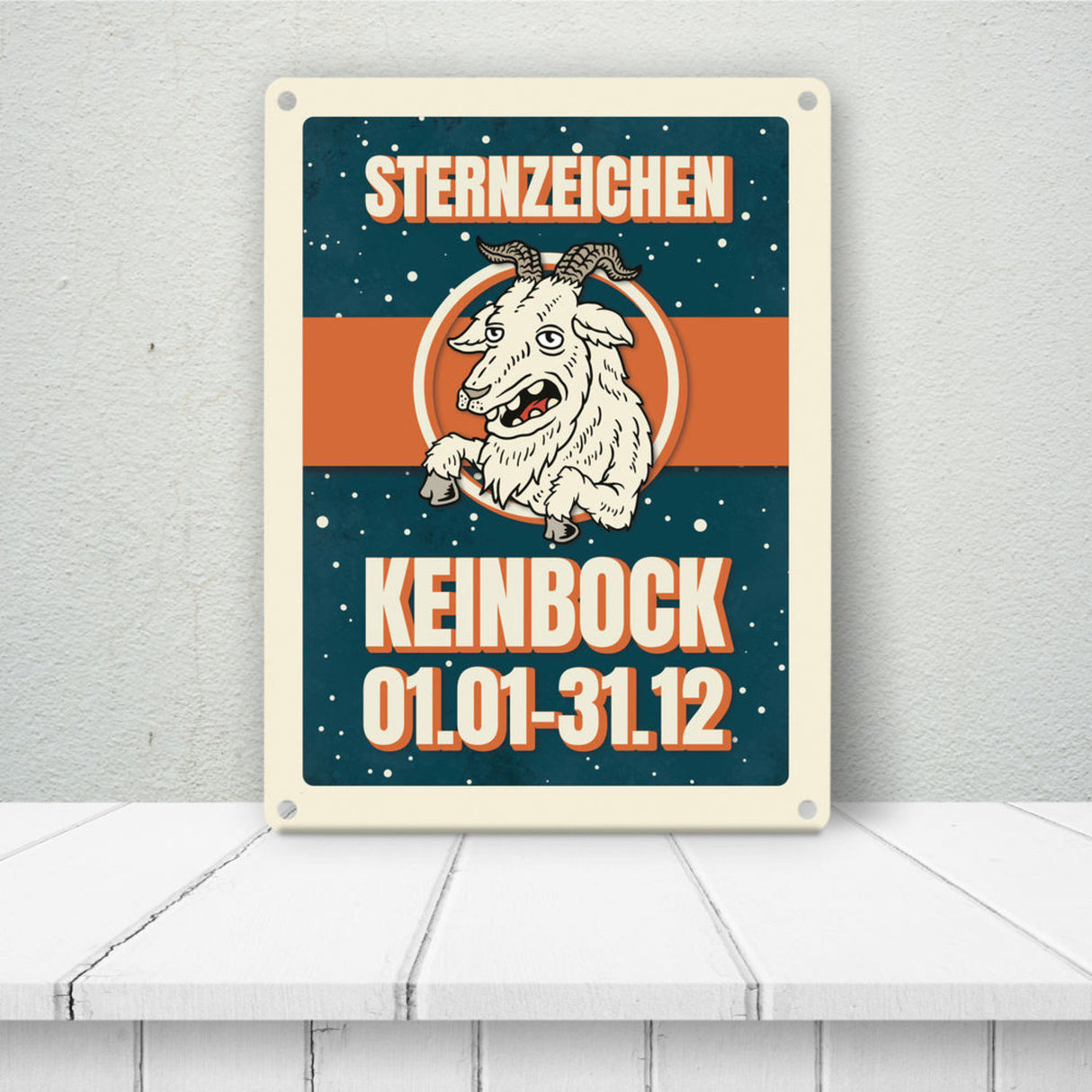 Sternzeichen Keinbock Metallschild- Horoskop Sterne Astrologie Jahr Stern