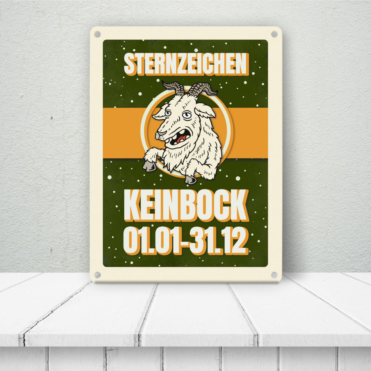 Sternzeichen Keinbock Metallschild- Horoskop Sterne Astrologie Jahr Stern