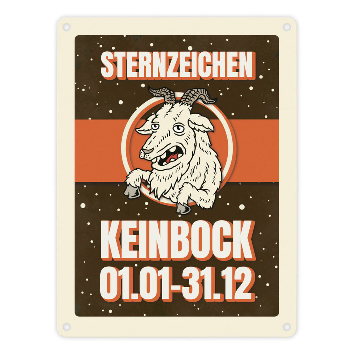 Sternzeichen Keinbock Metallschild- Horoskop Sterne Astrologie Jahr Stern