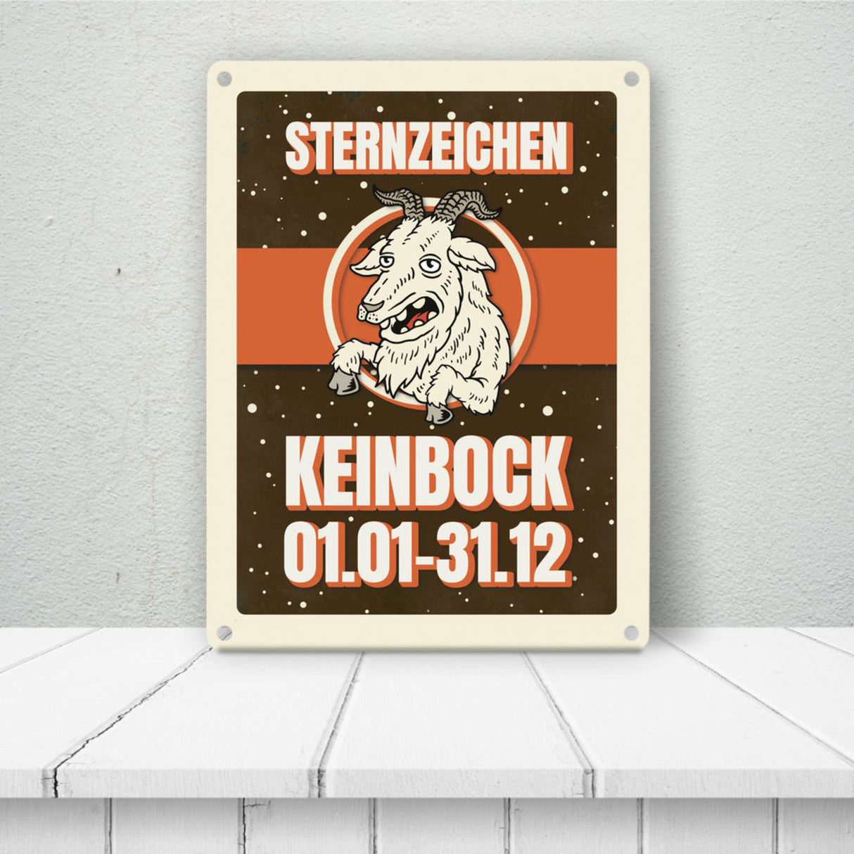 Sternzeichen Keinbock Metallschild- Horoskop Sterne Astrologie Jahr Stern