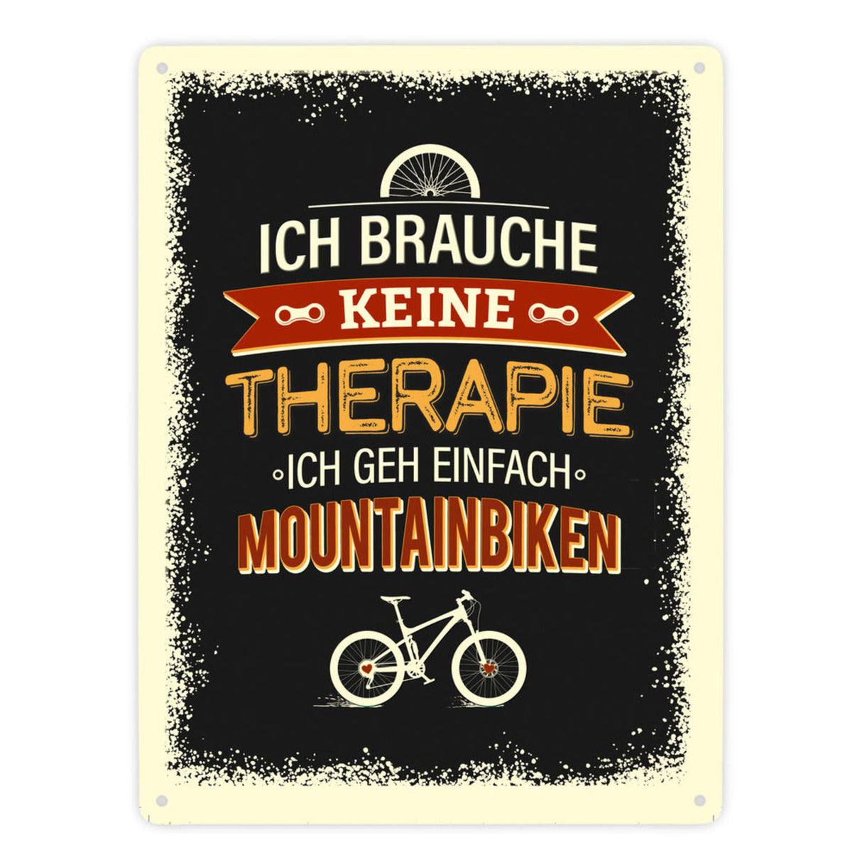 Keine Therapie - nur Radfahren Metallschild- Hobby Rad Bike Fahrrad Radfahrer natur