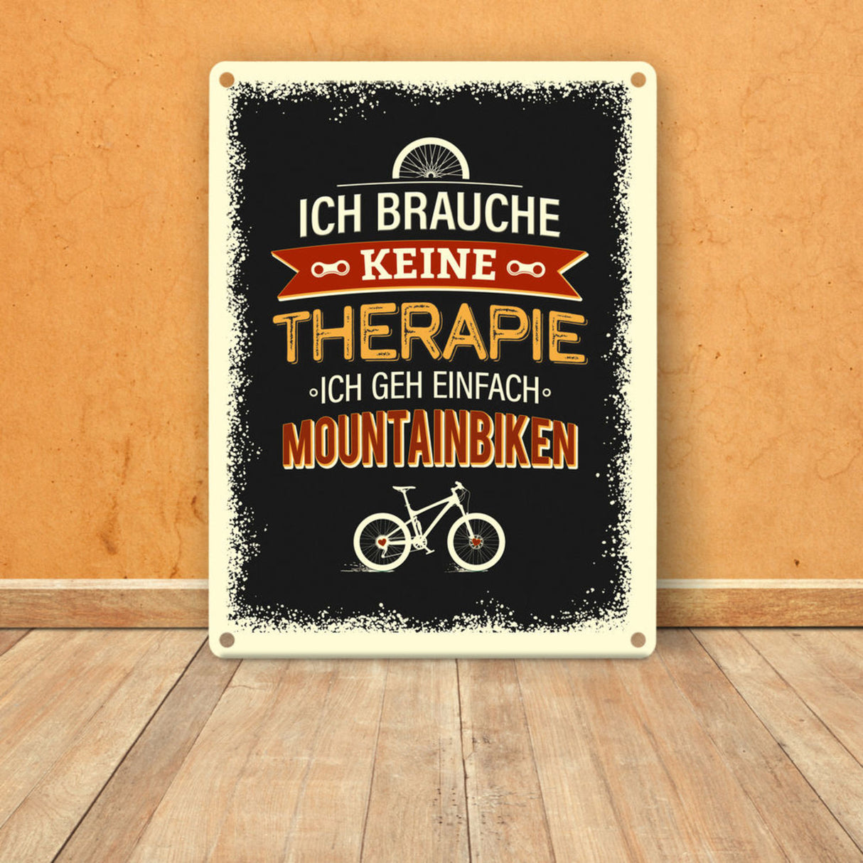 Keine Therapie - nur Radfahren Metallschild- Hobby Rad Bike Fahrrad Radfahrer natur