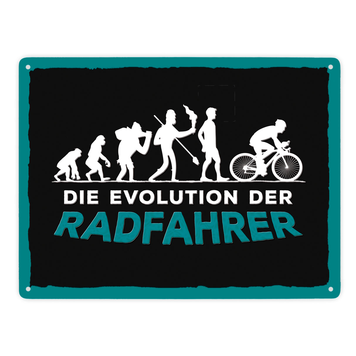 Die Evolution der Radfahrer Metallschild