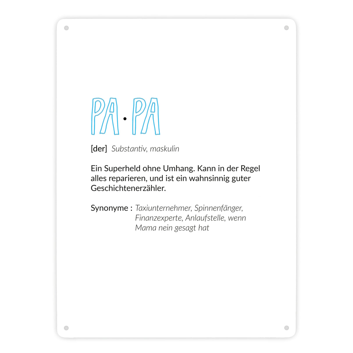 Definition Papa Metallschild