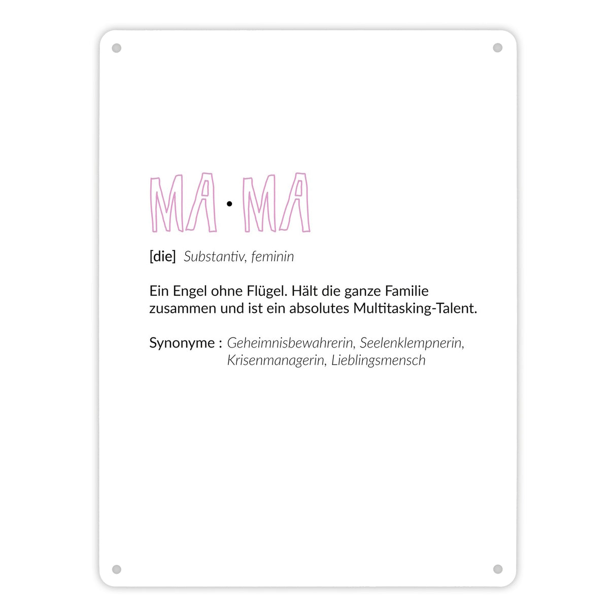 Definition Mama Metallschild