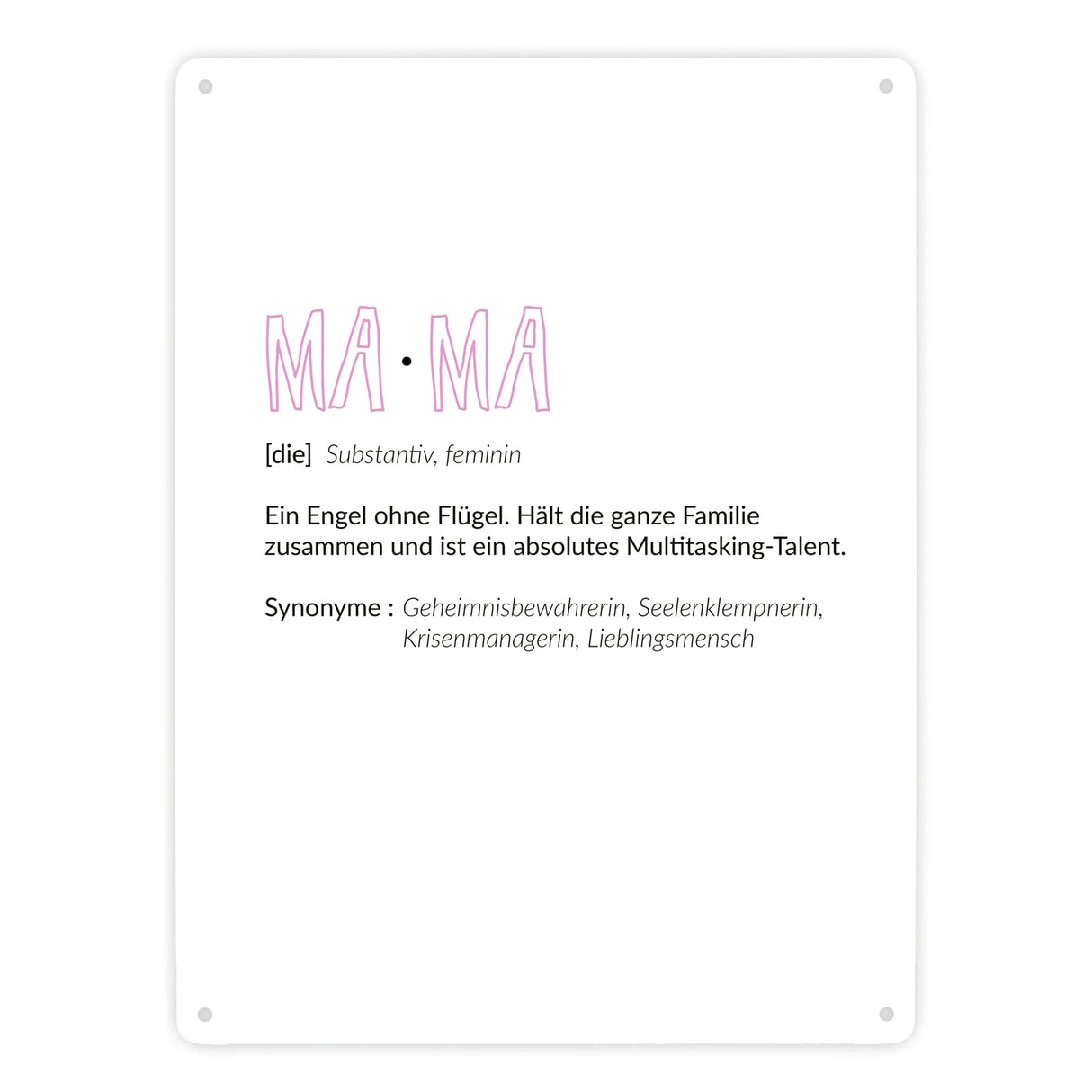 Definition Mama Metallschild