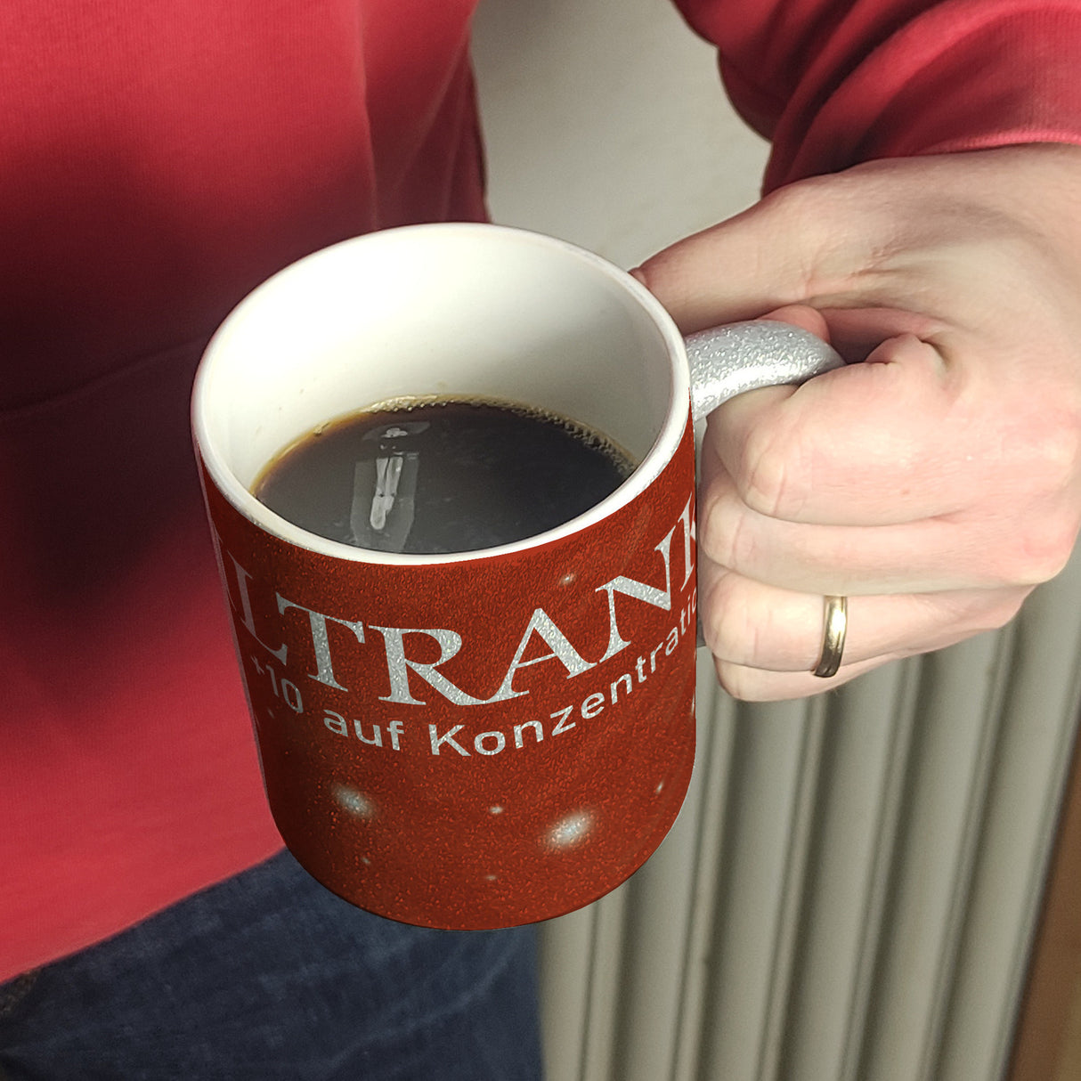 Kaffeebecher mit Heiltrank Motiv für alle Nerds und Geeks