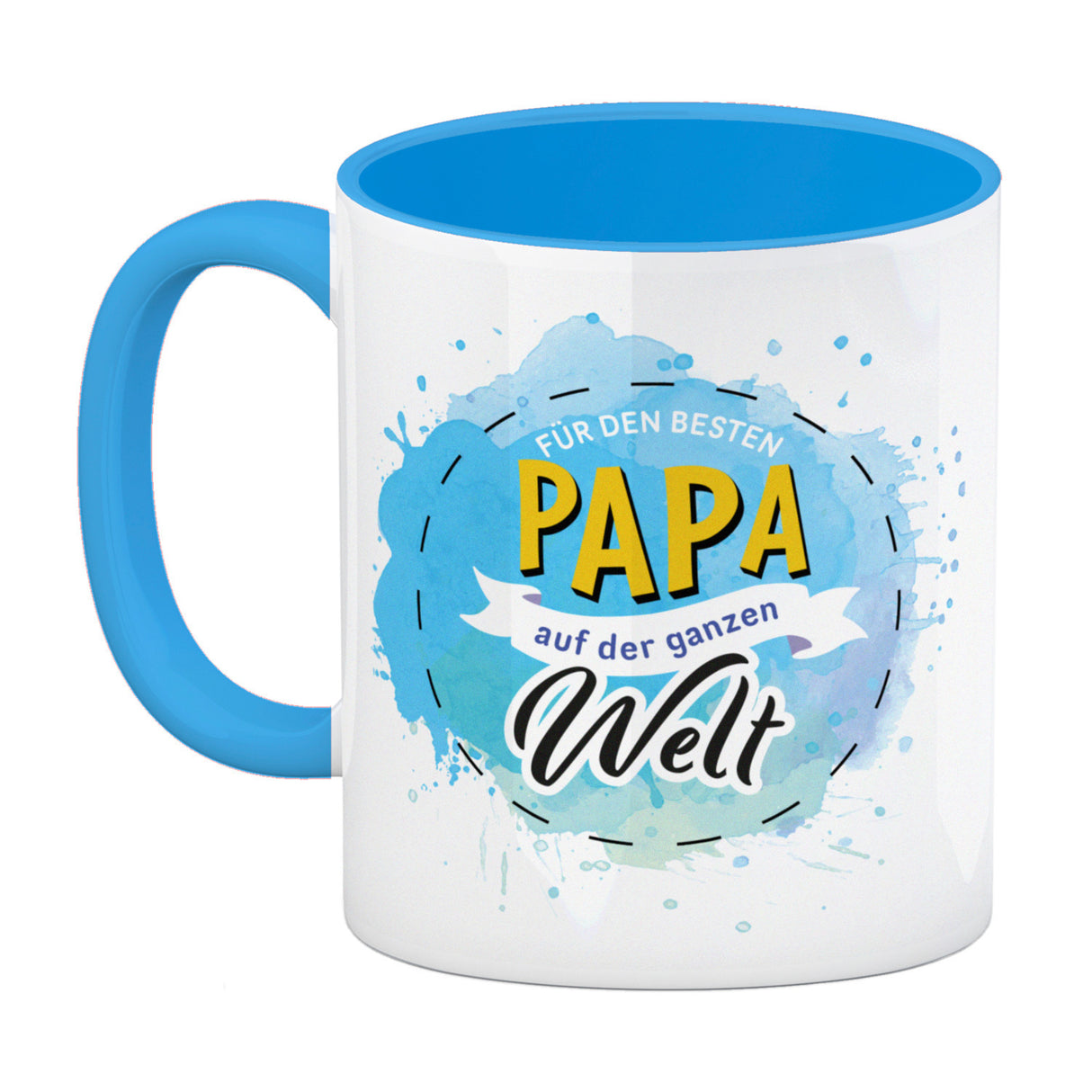 Für den besten Papa Kaffeebecher mit Wasserfarben Motv